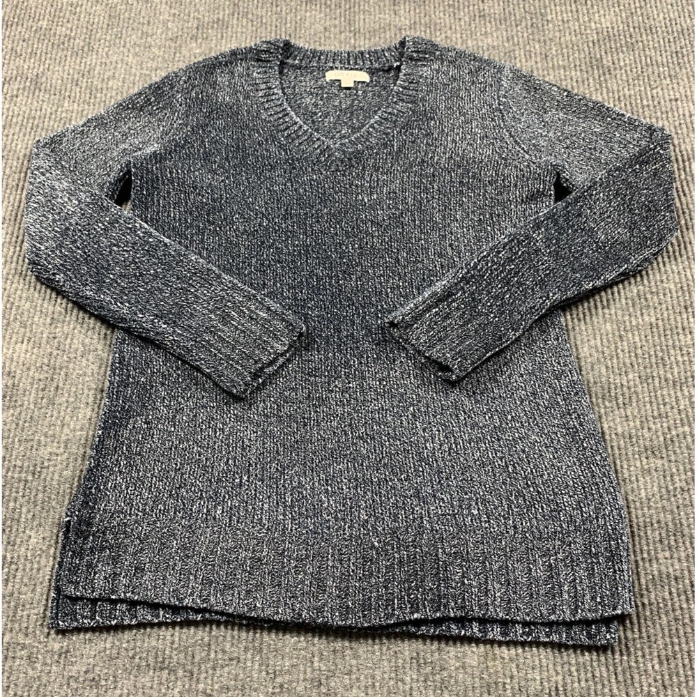 Orvis Sweater Womens Medium Blue Gray Ribbed Soft Outdoors Comfort Lightweight